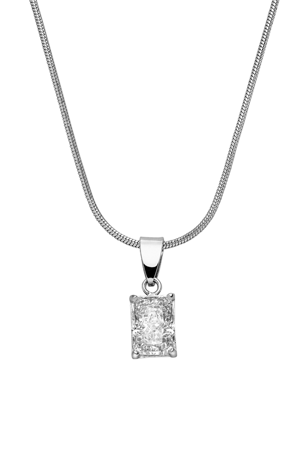 Baguette Stone Pendant Necklace