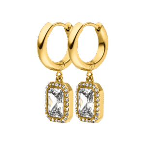 Pavé Emerald Charm Hoops