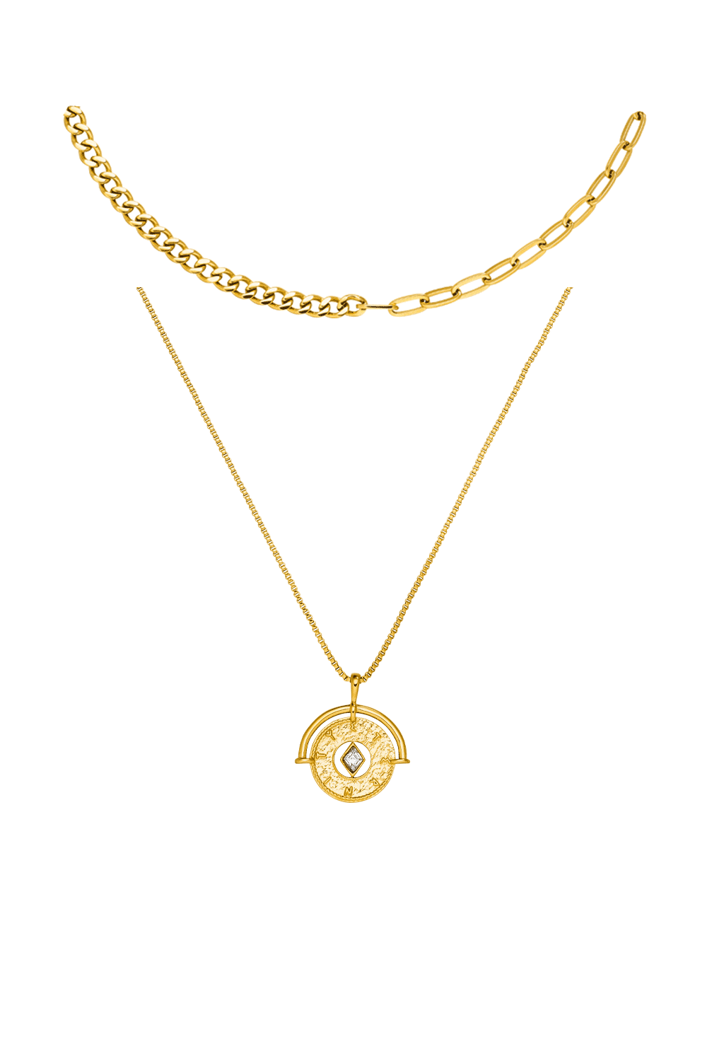 Eternity & Chain Necklace Set