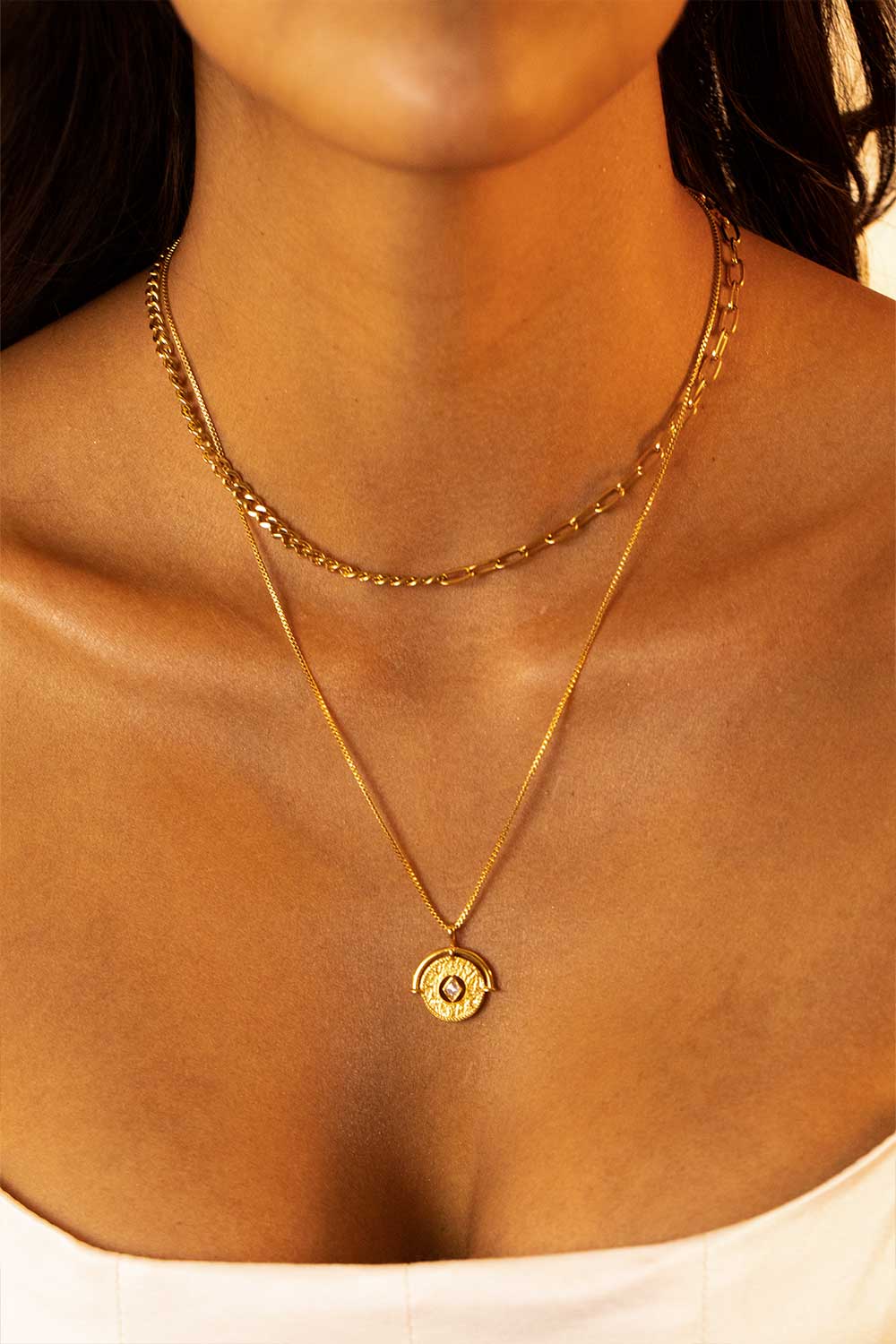 Eternity & Chain Necklace Set - Image 2